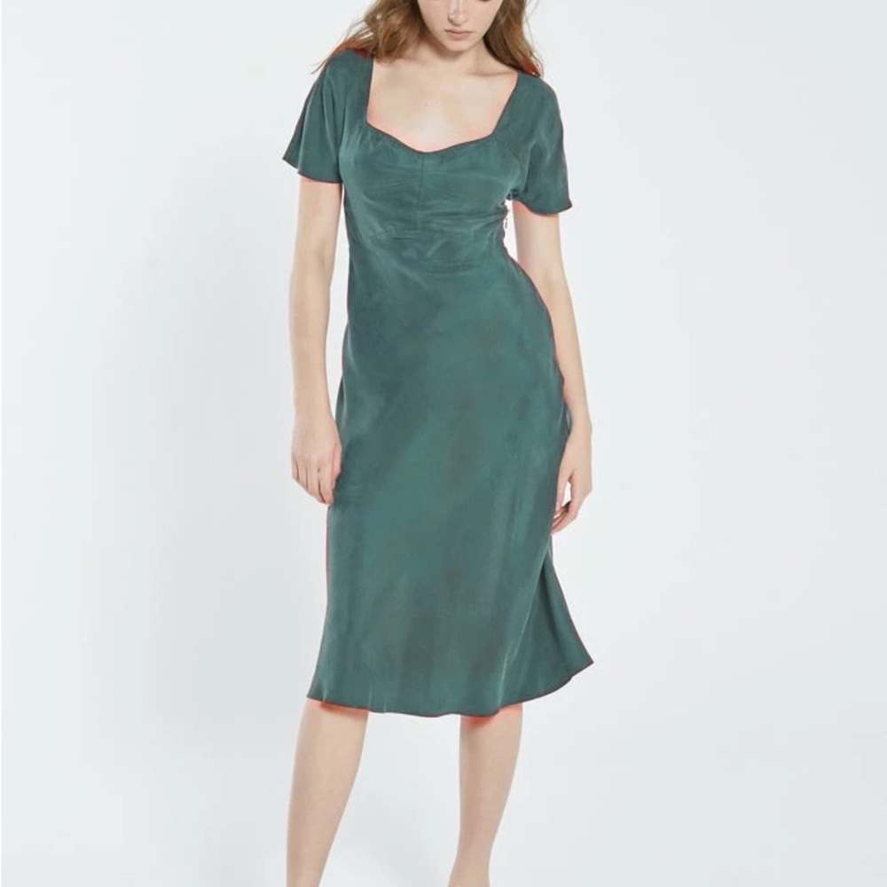 Thrills Co. Kayla Bias Dress – Deep Forest